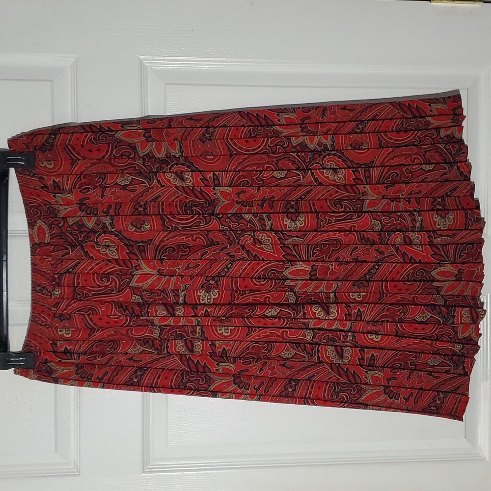 Alfred Dunner Vintage Pleated Paisley Skirt Size 10